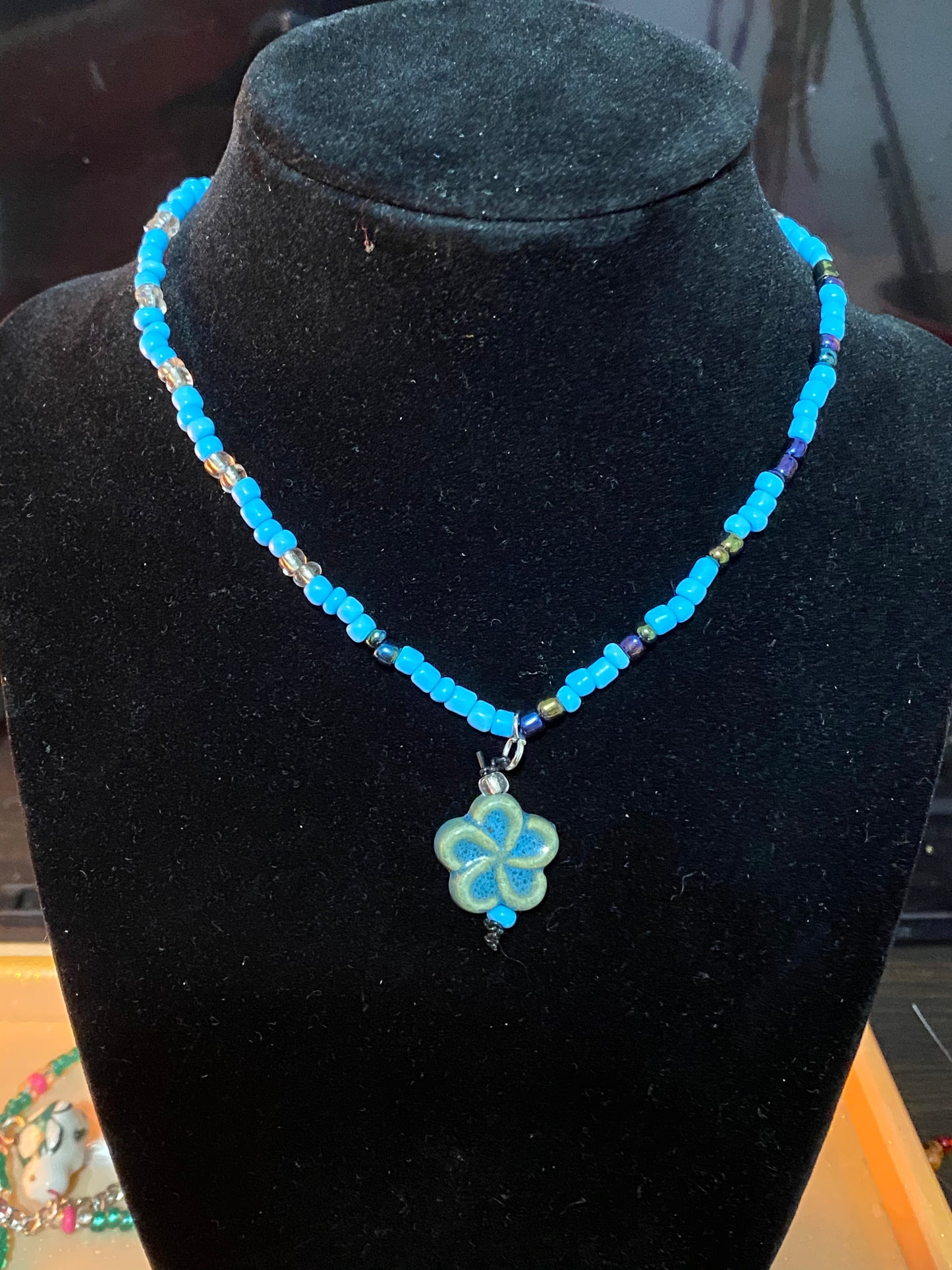 Flower Blue Choker