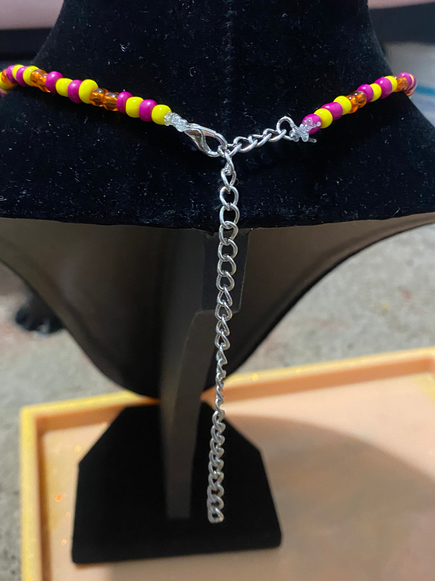 Two Pink and Yellow Orange Choker